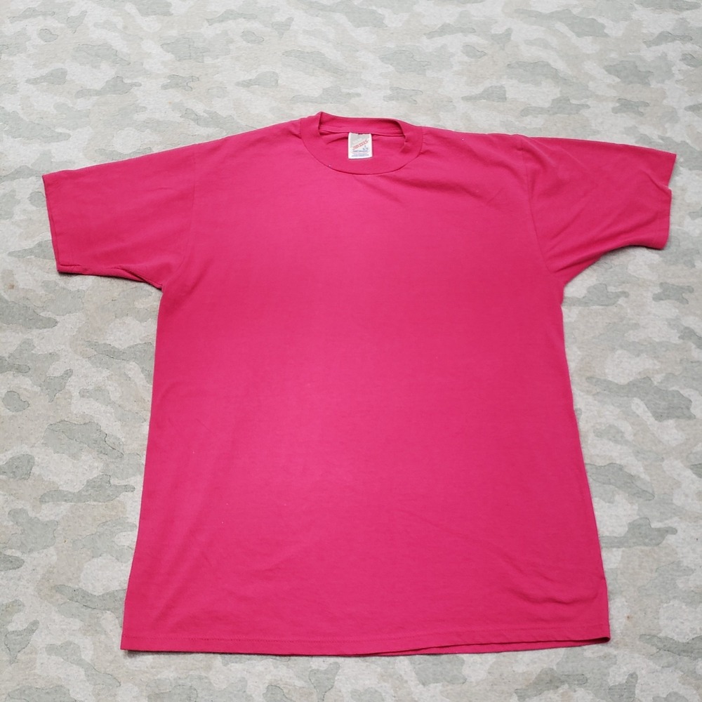 Vintage Jerzees Blank Shirt Mens Large Pink Heavyweight Short Sleeve‎
